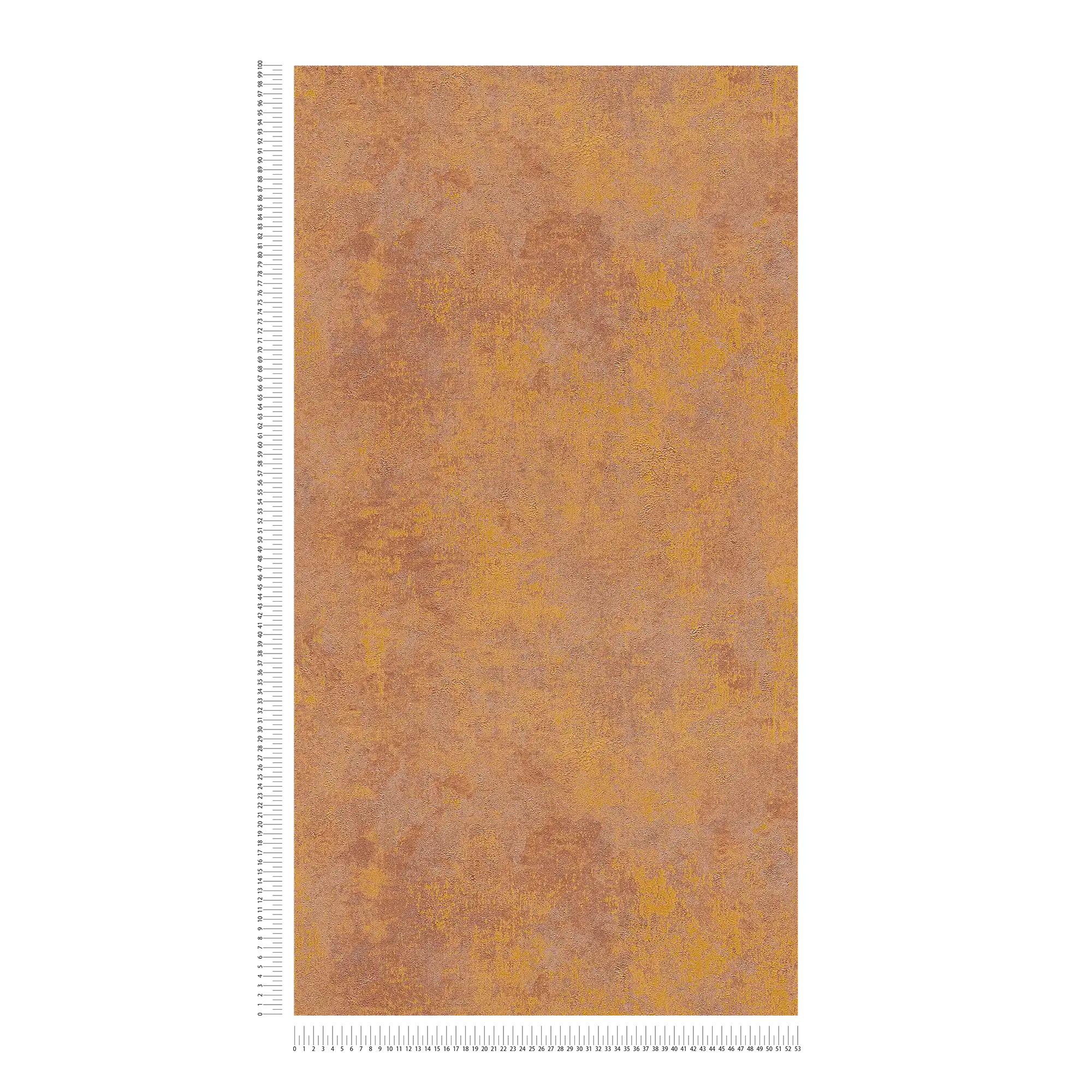             Papel pintado no tejido de aspecto oxidado con efecto brillante - naranja, cobre, marrón
        