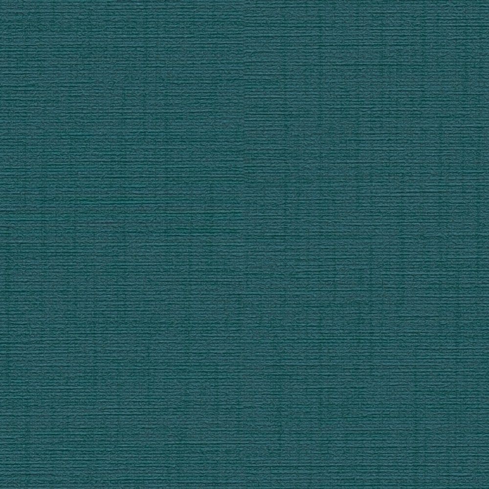             Petrol Papier peint uni avec structure lin - bleu, vert
        