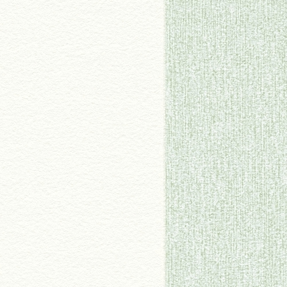             Papier peint intissé à rayures aspect structuré & mat - vert, blanc
        