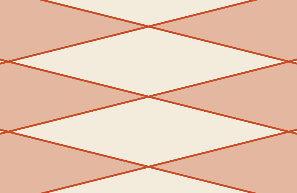             Papier peint losange & lignes - orange, beige | Intissé lisse mat
        