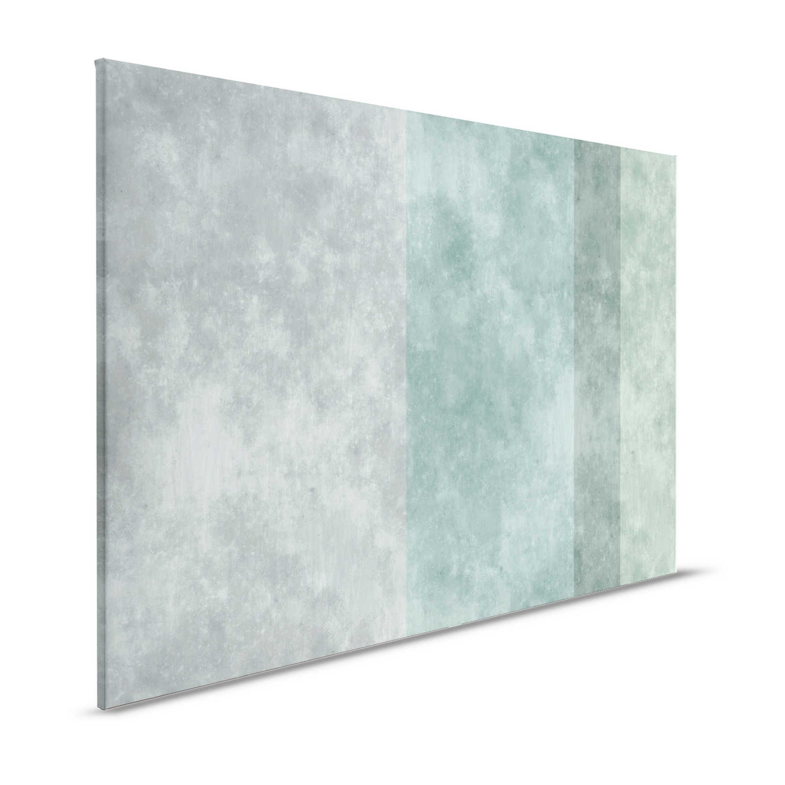 Quadro in tela effetto cemento con strisce | grigio, blu - 1,20 m x 0,80 m
