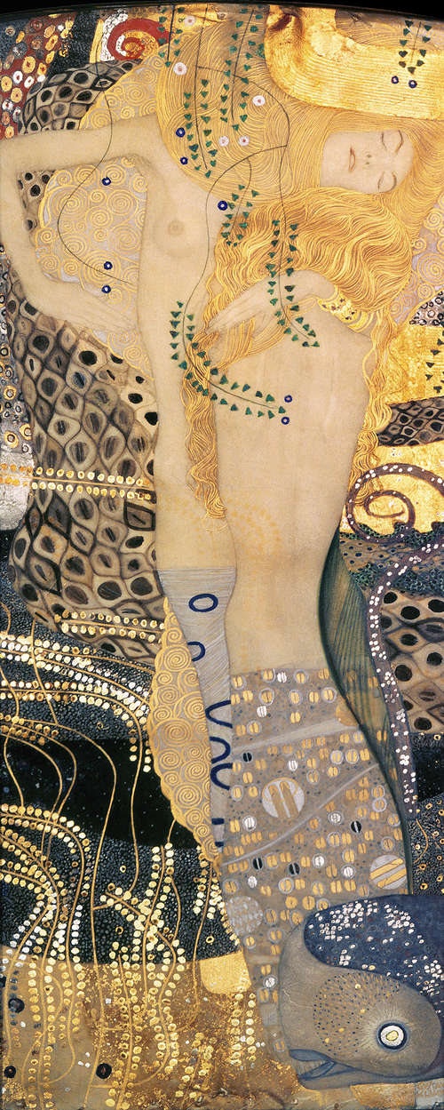             Water snakes I" mural by Gustav Klimt
        