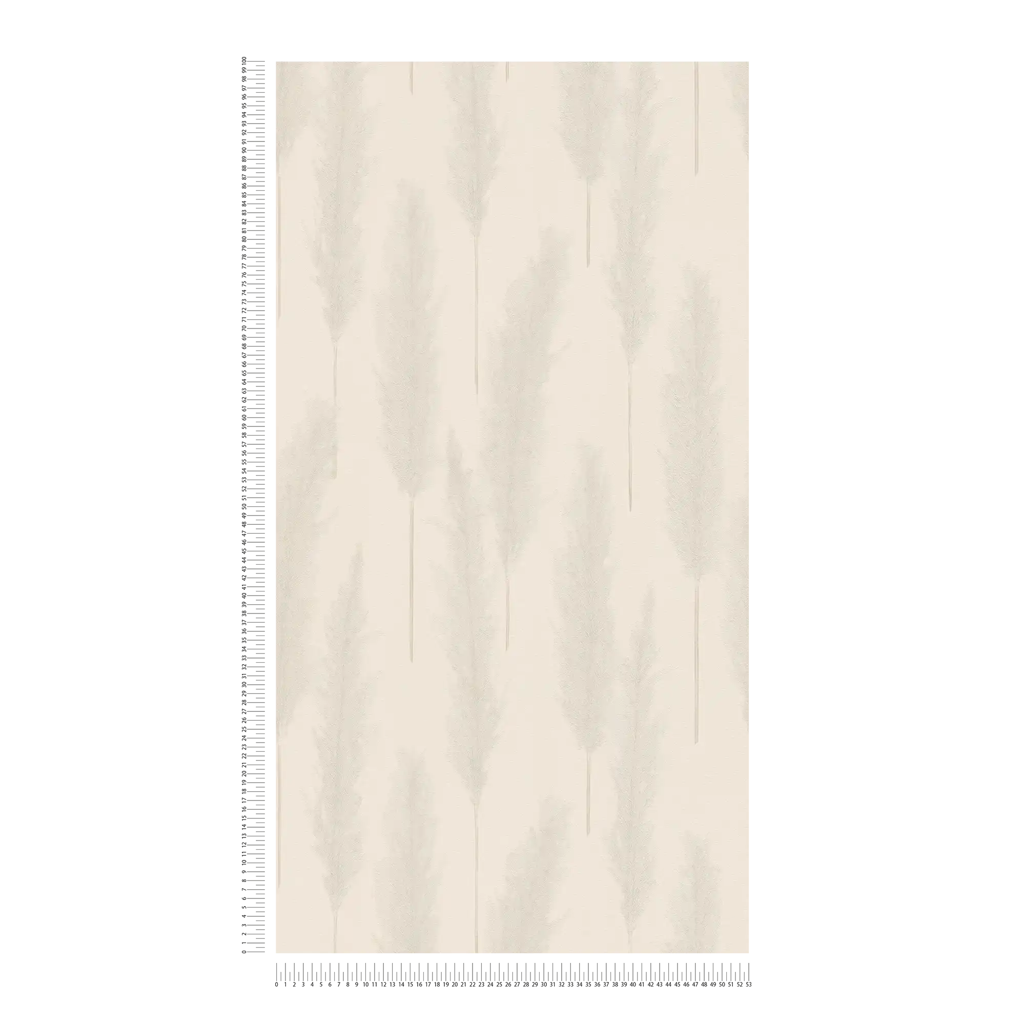             Papel pintado con motivos de hierba de la Pampa - beige, gris, blanco
        