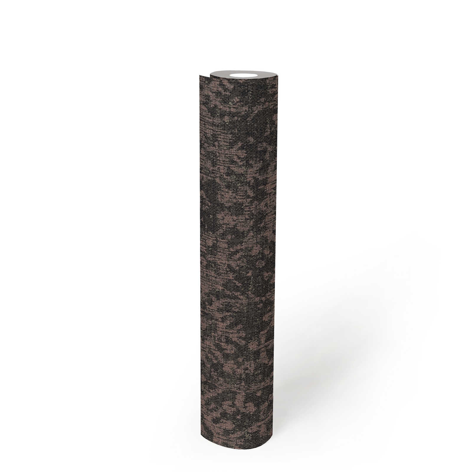             Papier peint noir avec aspect textile et design de tapis
        