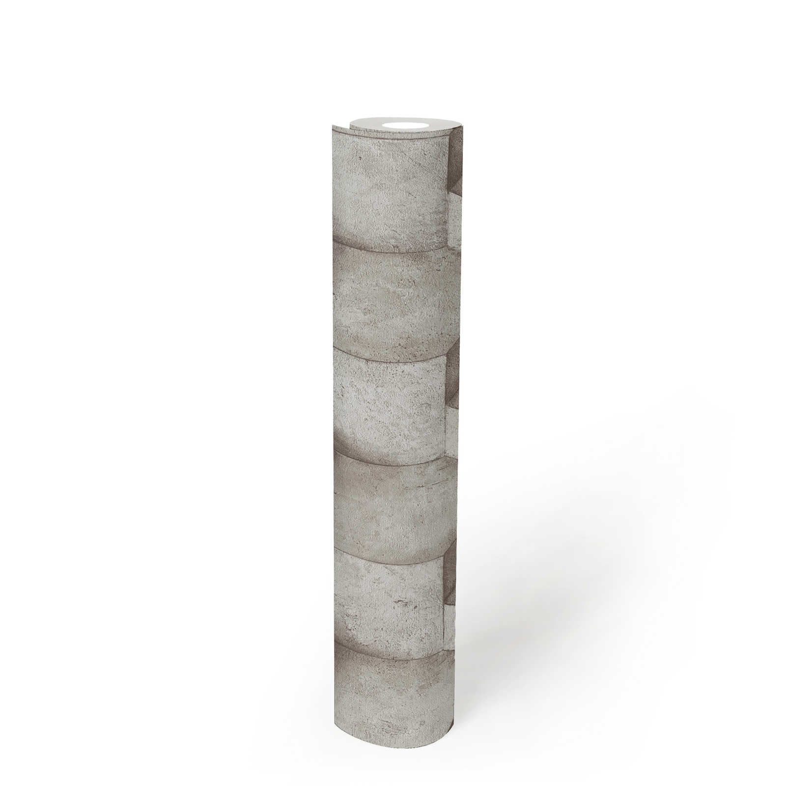             3D-behang grijs met betonlook design - grijs, beige
        