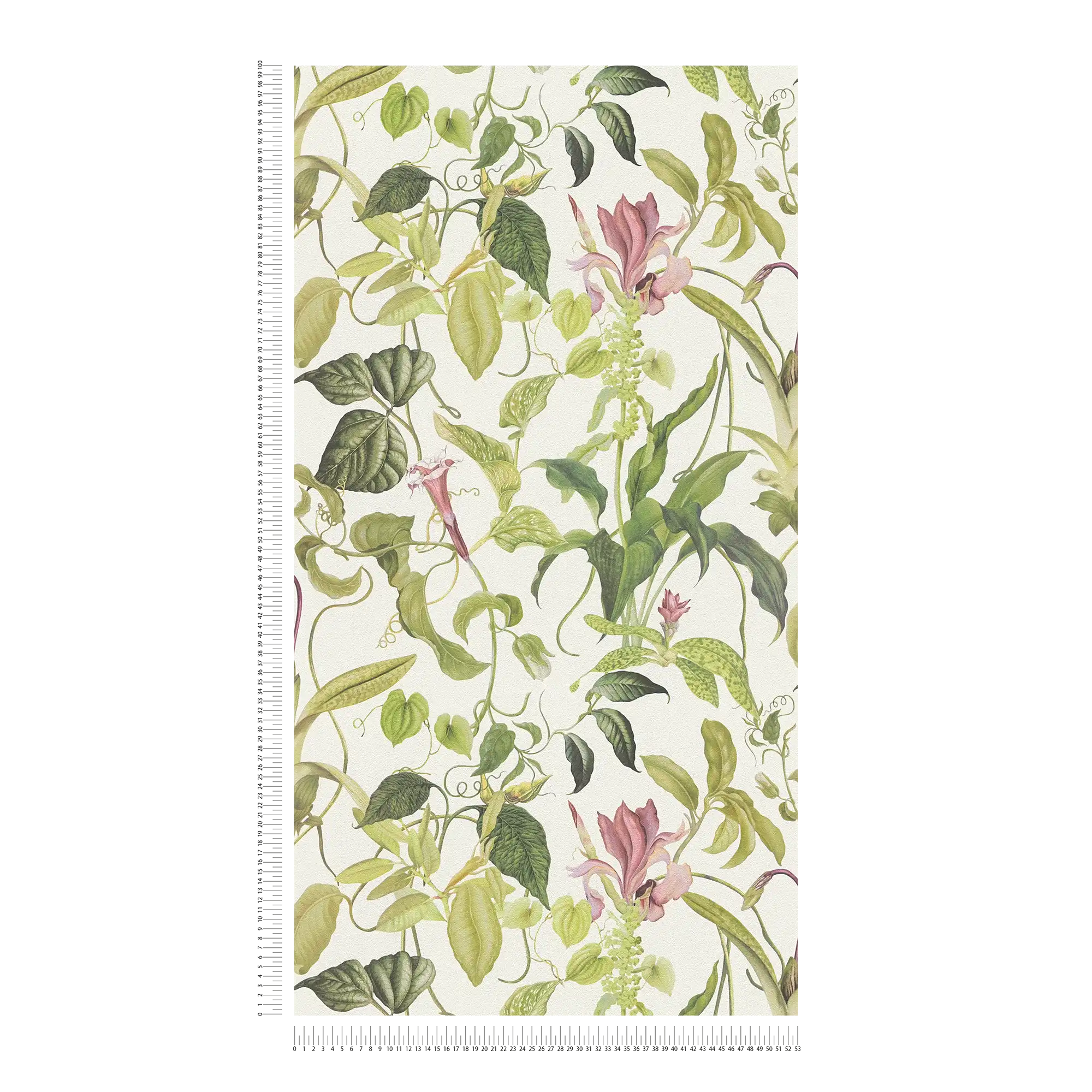             Non-woven wallpaper tropical flowers by MICHALSKY - green, cream
        