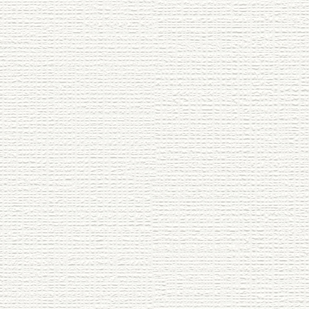            Wallpaper paintable with linen look - white
        