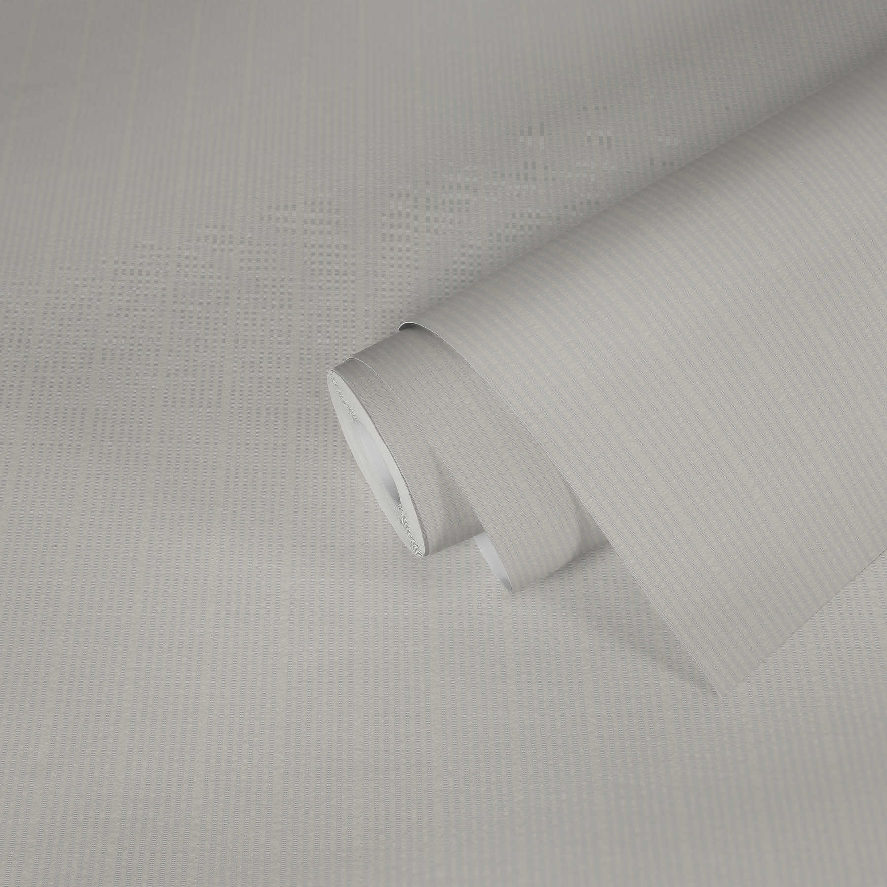             Plain wallpaper lined with structure embossing & stripe pattern - white
        