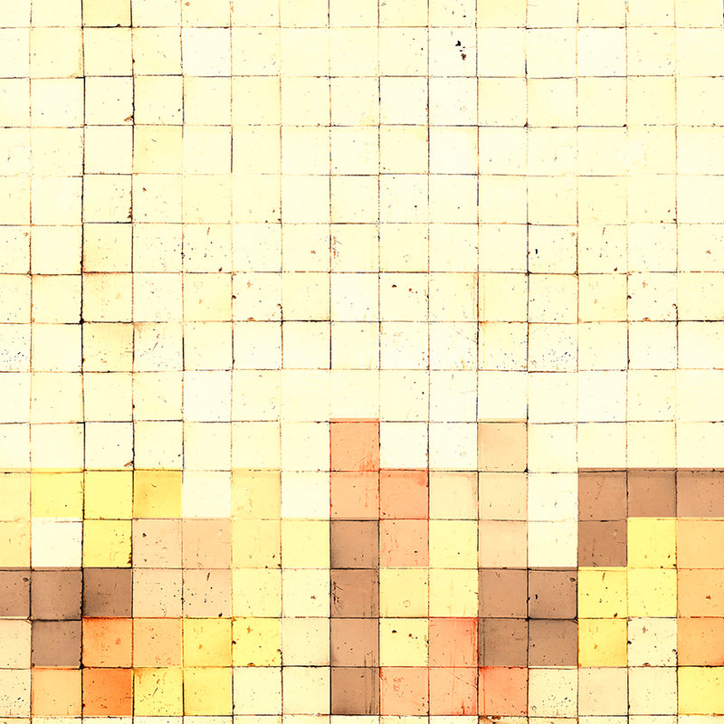         Photo wallpaper 3D Tetris style, concrete mosaic - yellow, orange, brown
    
