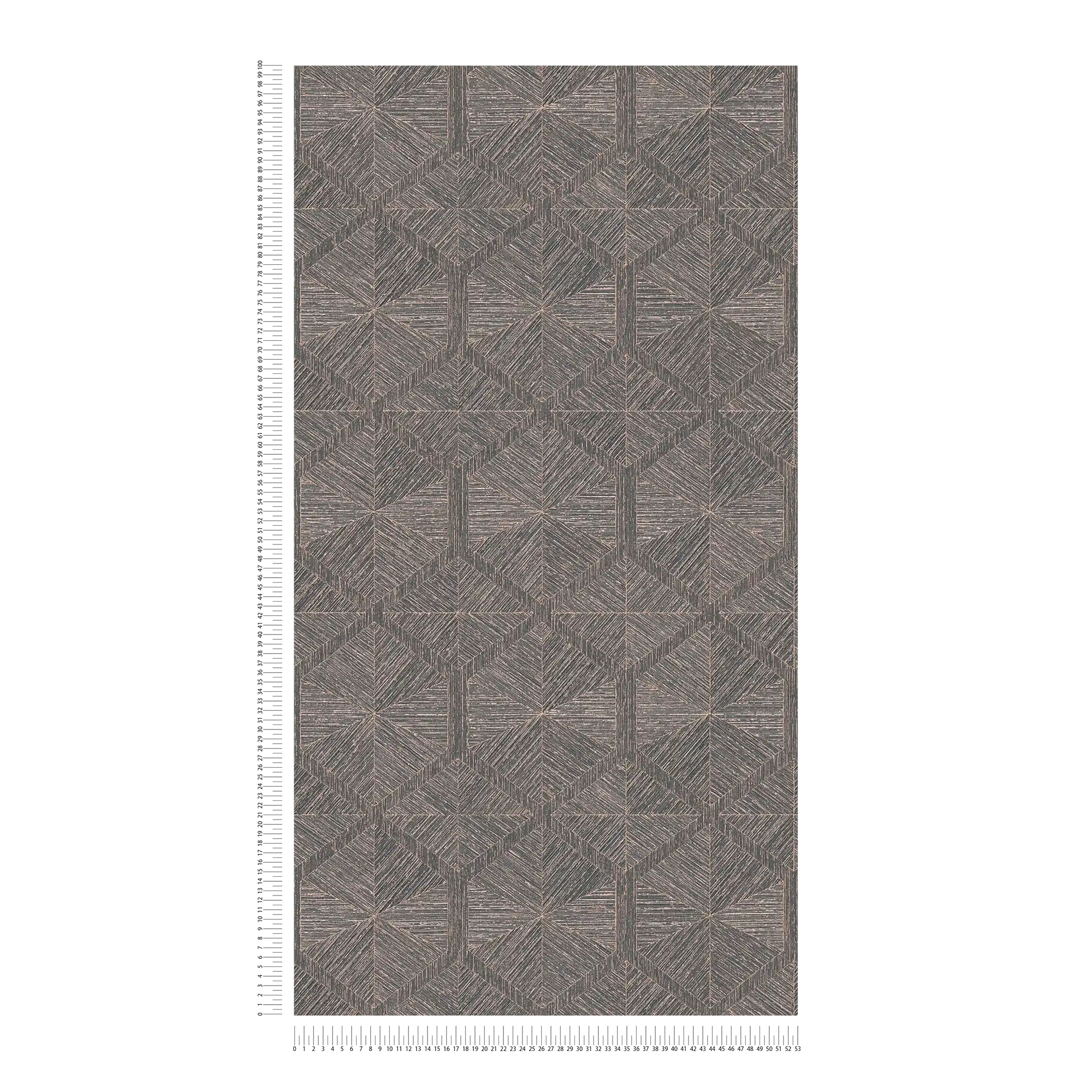             Carta da parati grafica effetto legno con effetto metallizzato - marrone, metallizzato
        
