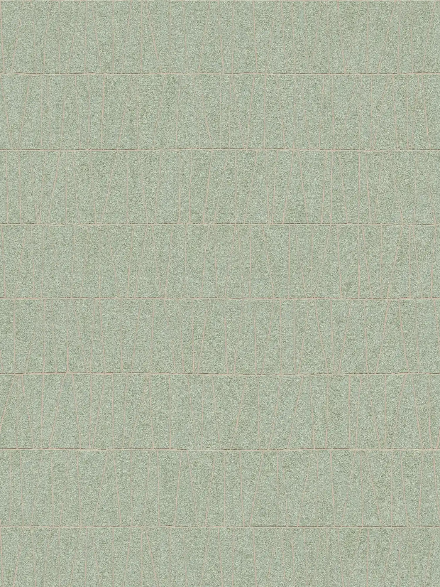 papier peint en papier à motifs avec mosaïque géométrique - vert, or
