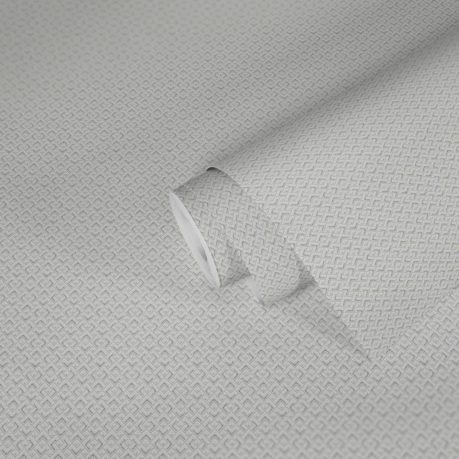             Wallpaper White Tone On Tone Pattern & Silver Accent - White
        