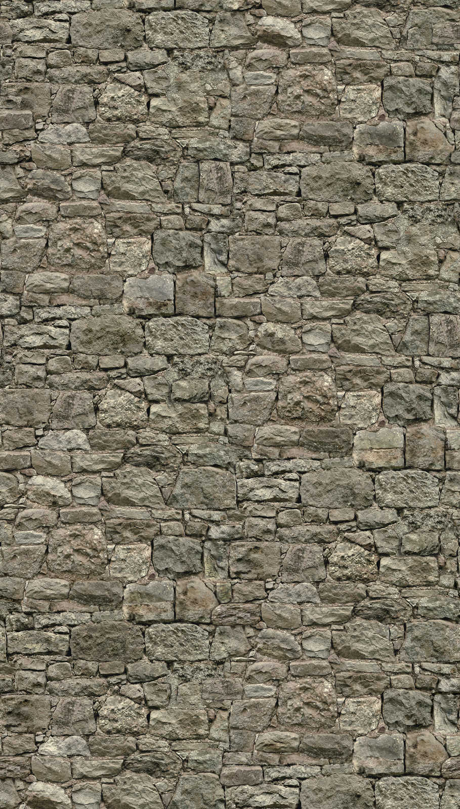             Non-woven wallpaper stone look wall in dark colours - grey, beige
        