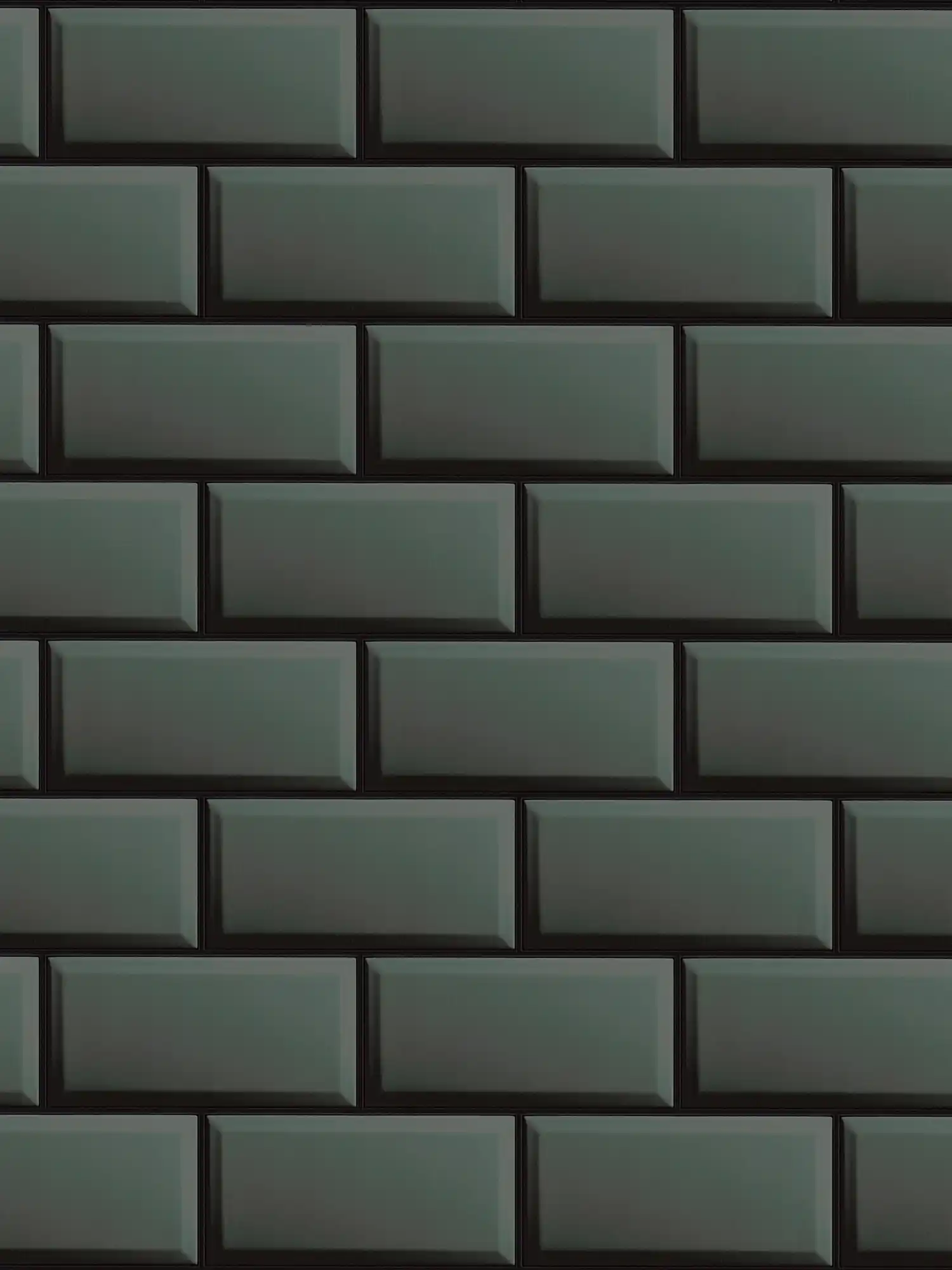 Non-woven wallpaper bathroom tiles in grey-black

