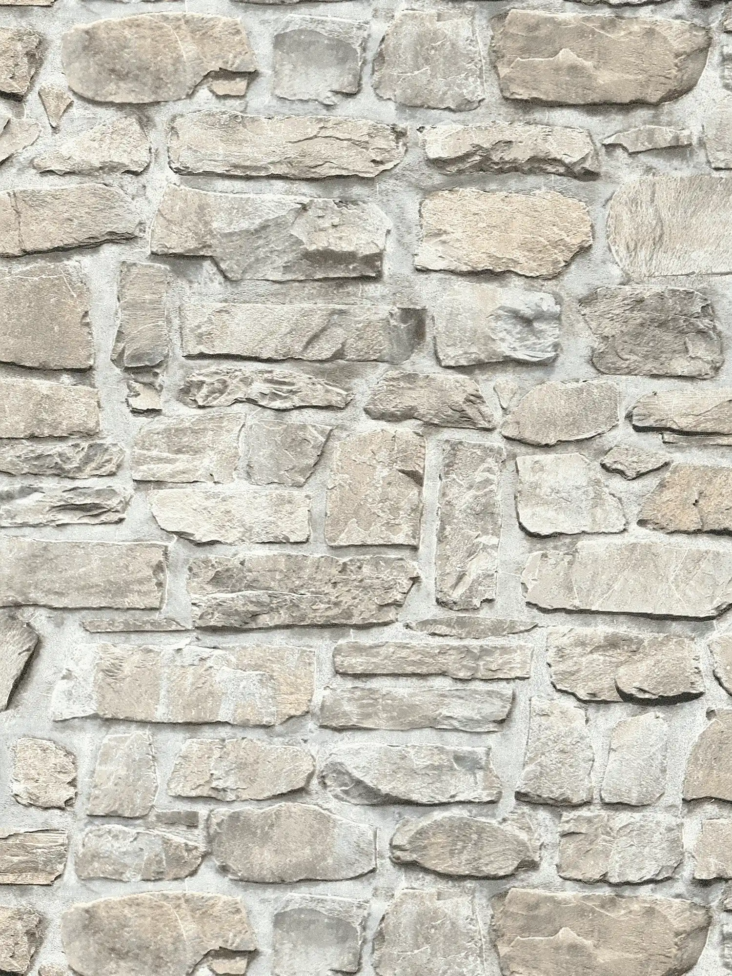Carta da parati in pietra con muratura in pietra naturale - Grigio, Beige
