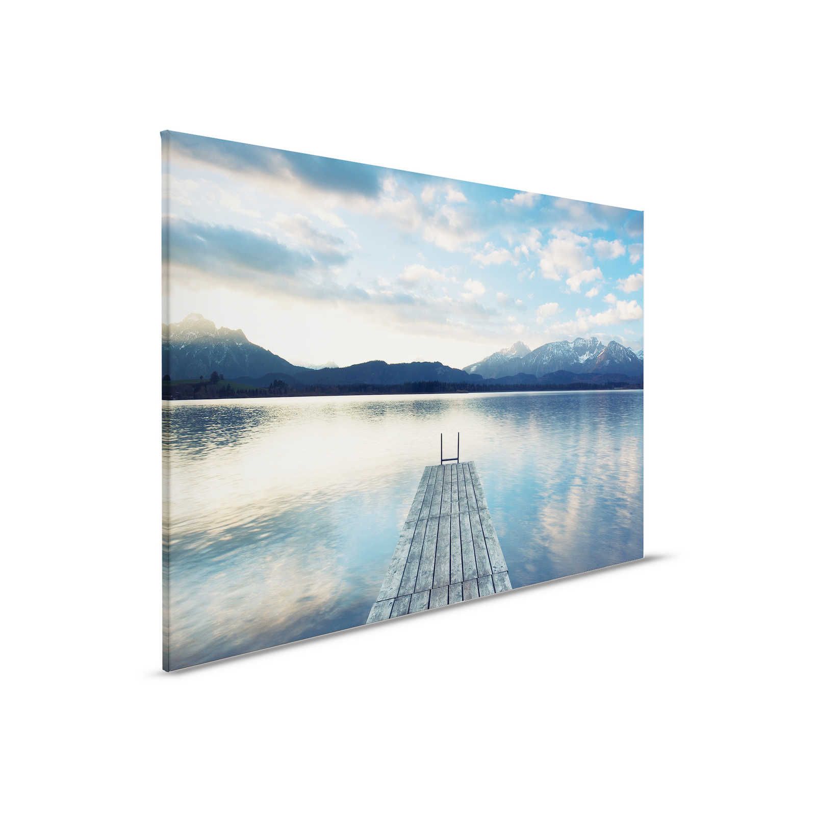         Canvas painting Mountain Lake with Water Bridge and Sunrise - 0,90 m x 0,60 m
    