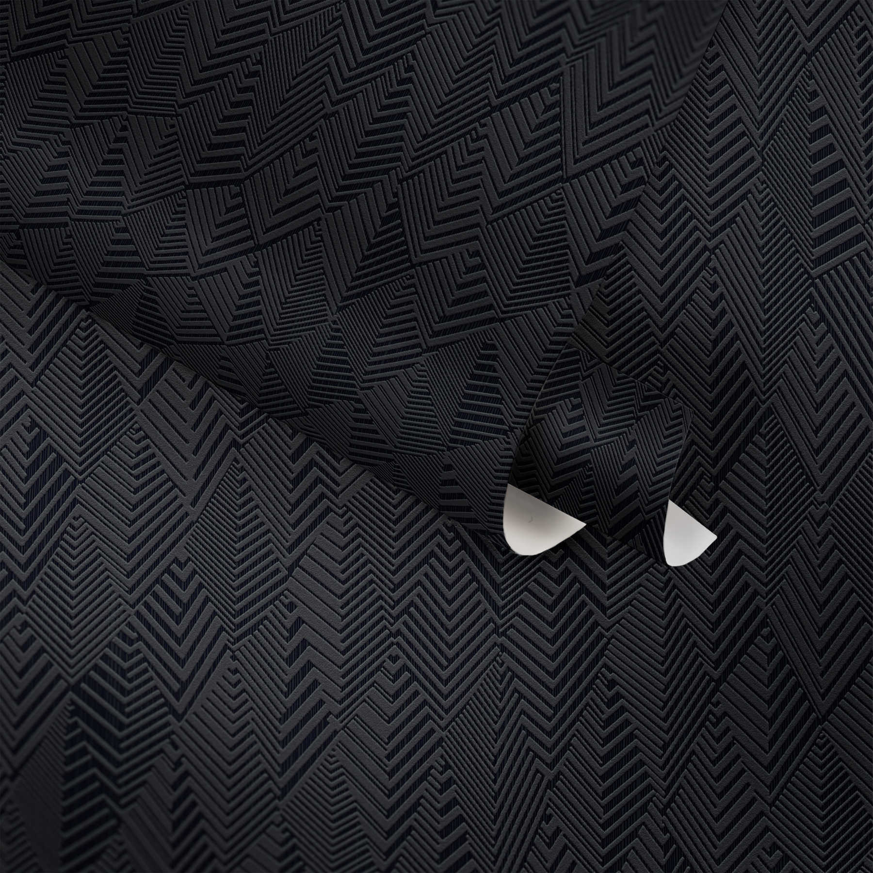             Papier peint texturé ligné & surface brillante - noir
        