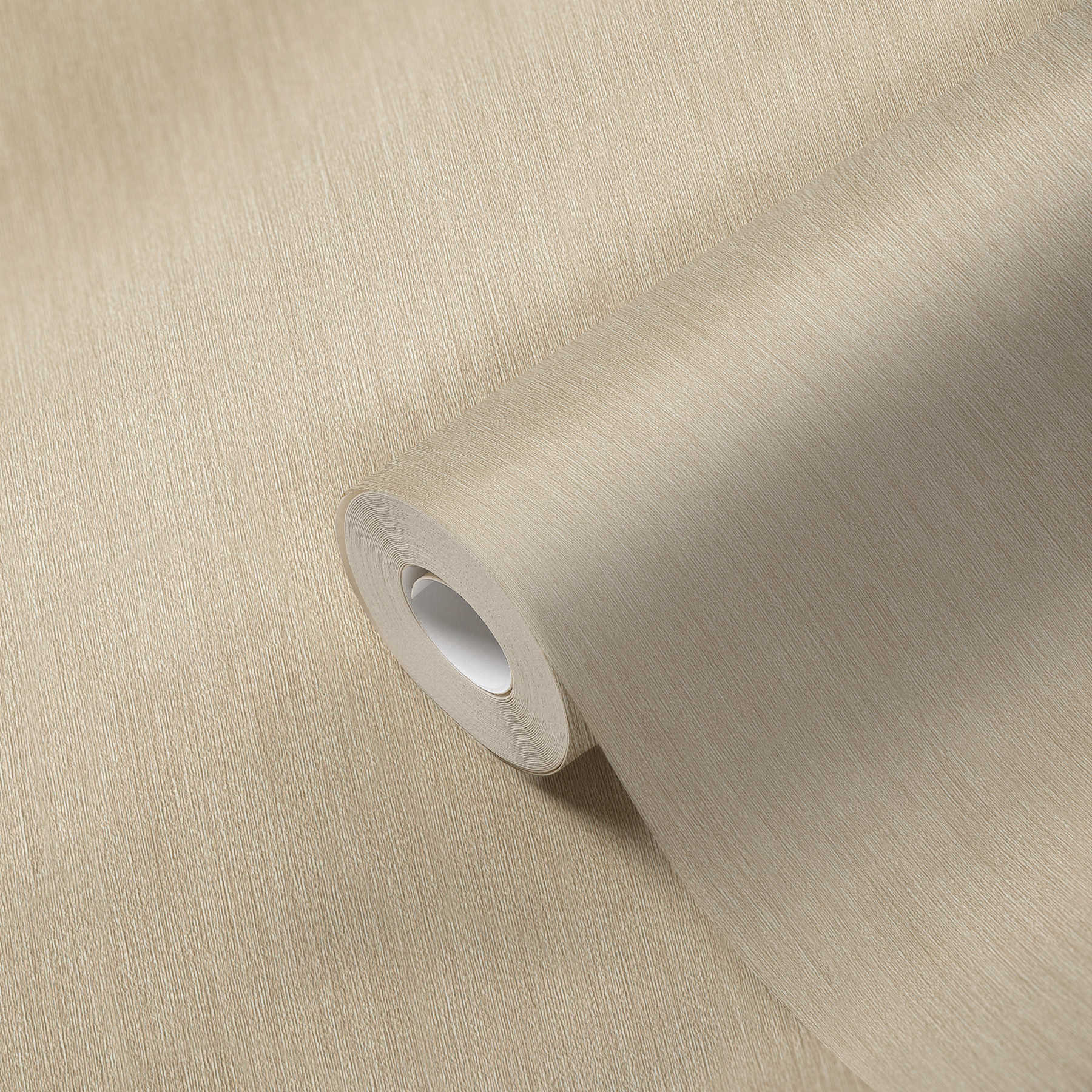             papier peint en papier Premium chiné avec structure textile Beige - Beige
        