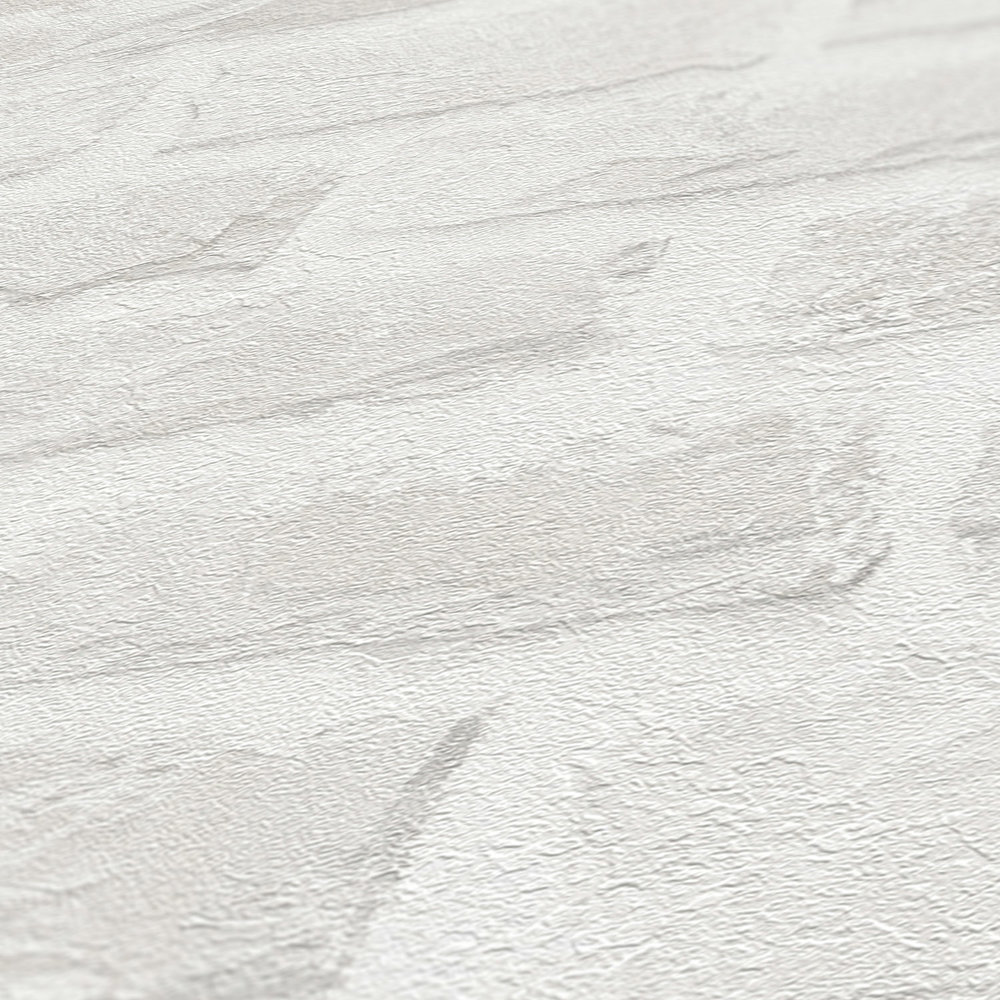             Papel pintado no tejido con aspecto de piedra sin PVC - blanco, gris
        