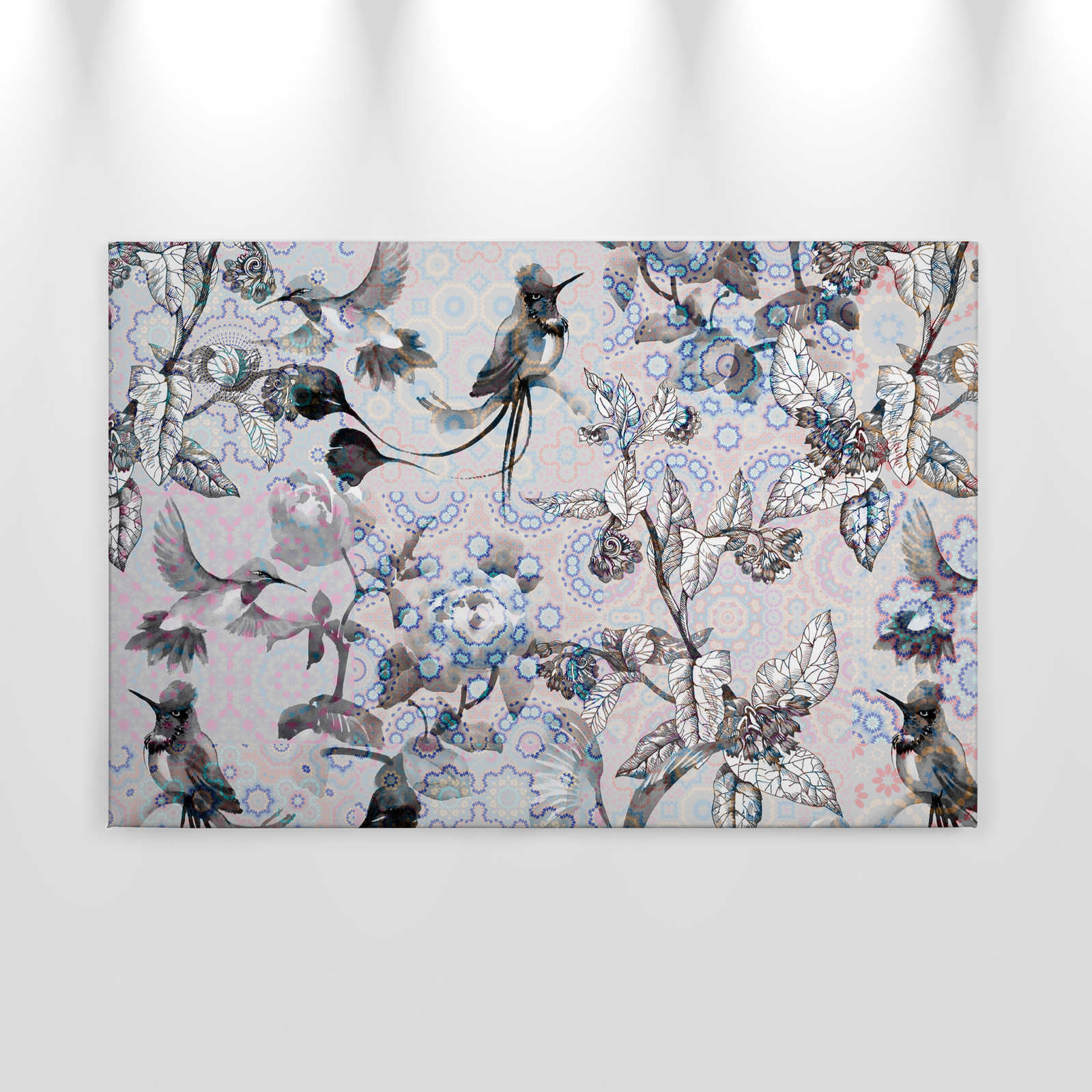             Canvas painting Nature Design in collage style | exotic mosaic 3 - 0,90 m x 0,60 m
        