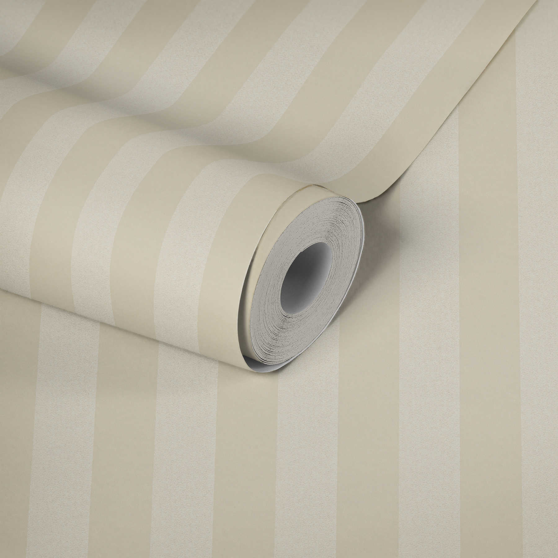            Striped wallpaper with pattern in light cream - beige, cream
        