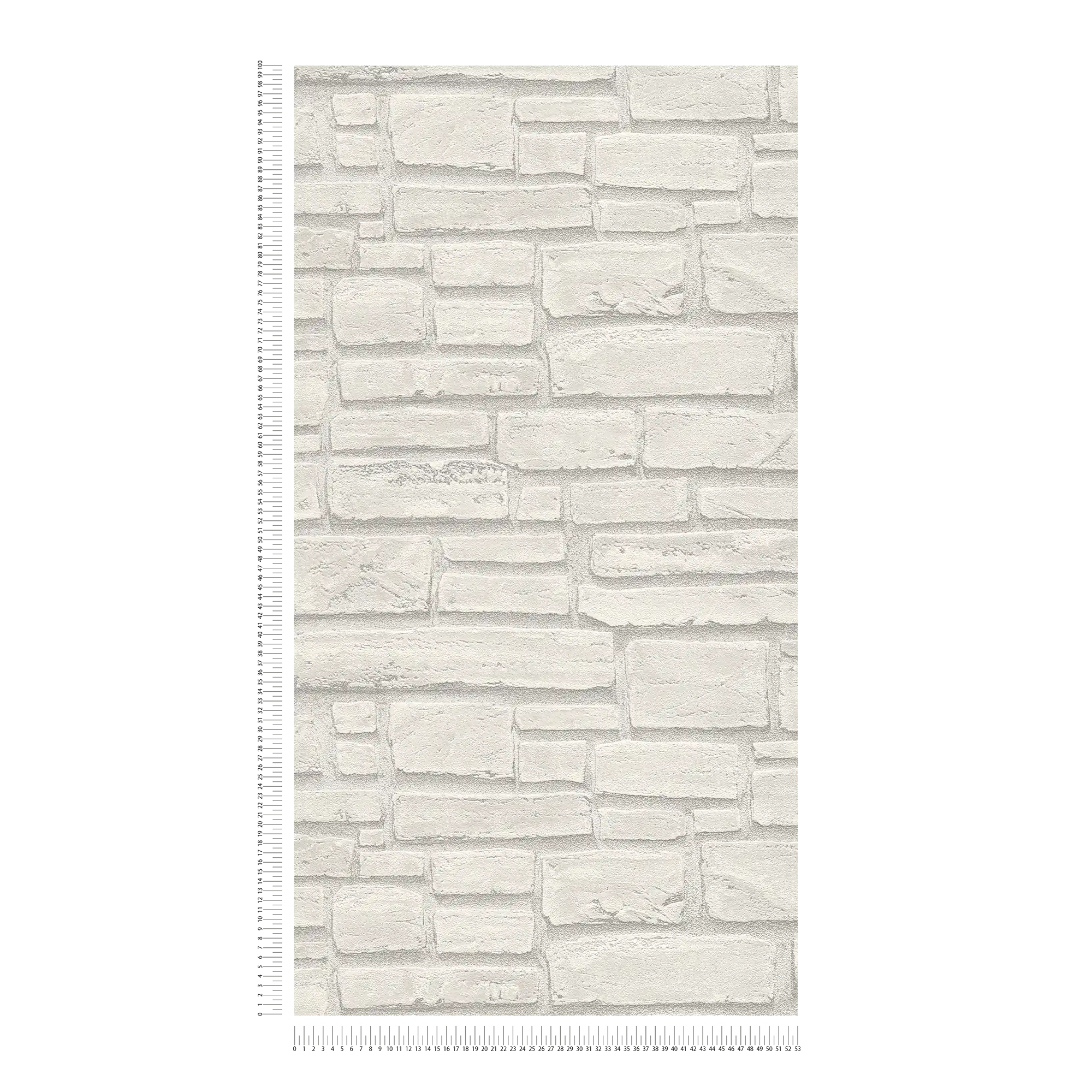             Carta da parati in muratura con pietre grigio chiaro - bianco, grigio
        