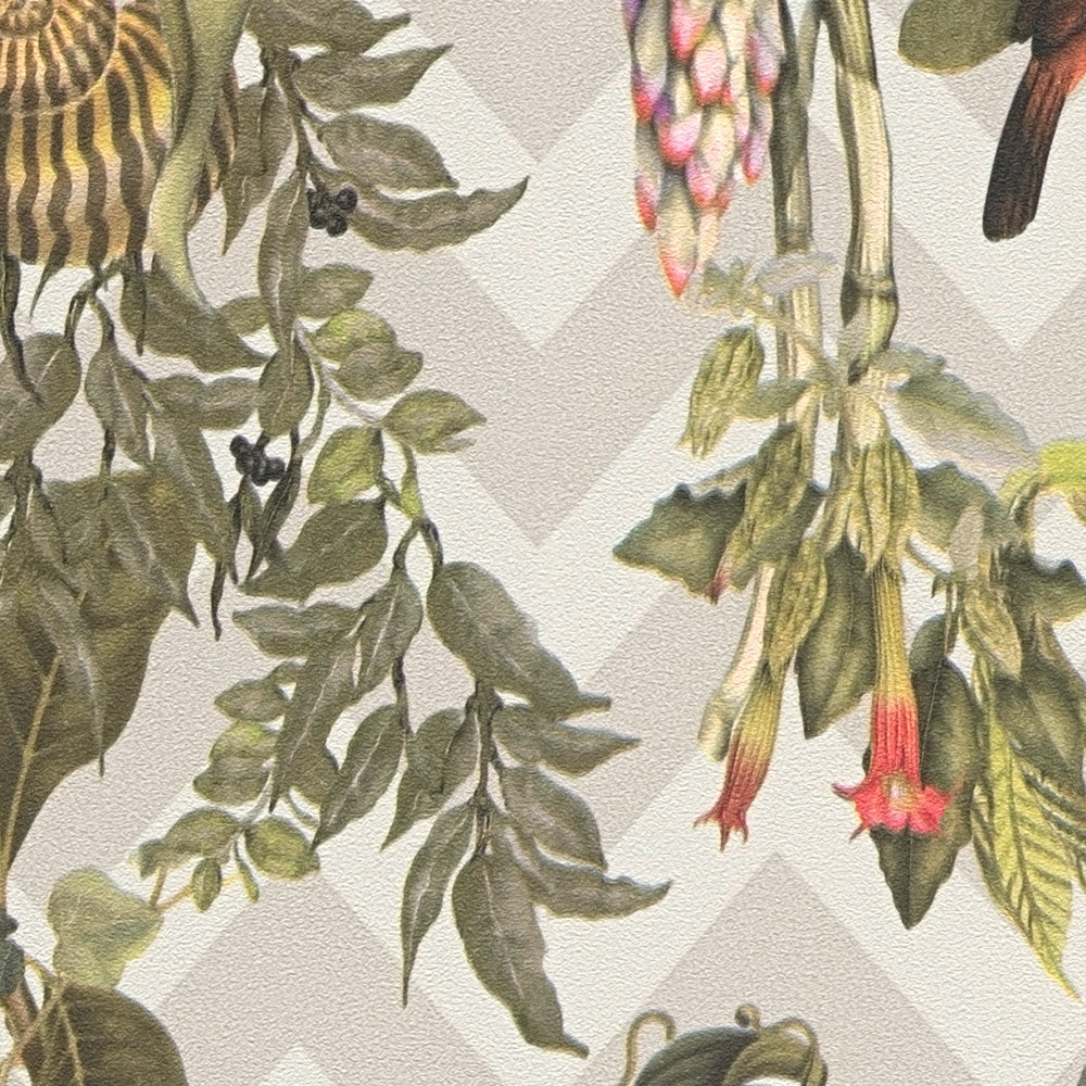             Papel pintado de diseño MICHALSKY hojas y animales de la selva - beige, multicolor
        