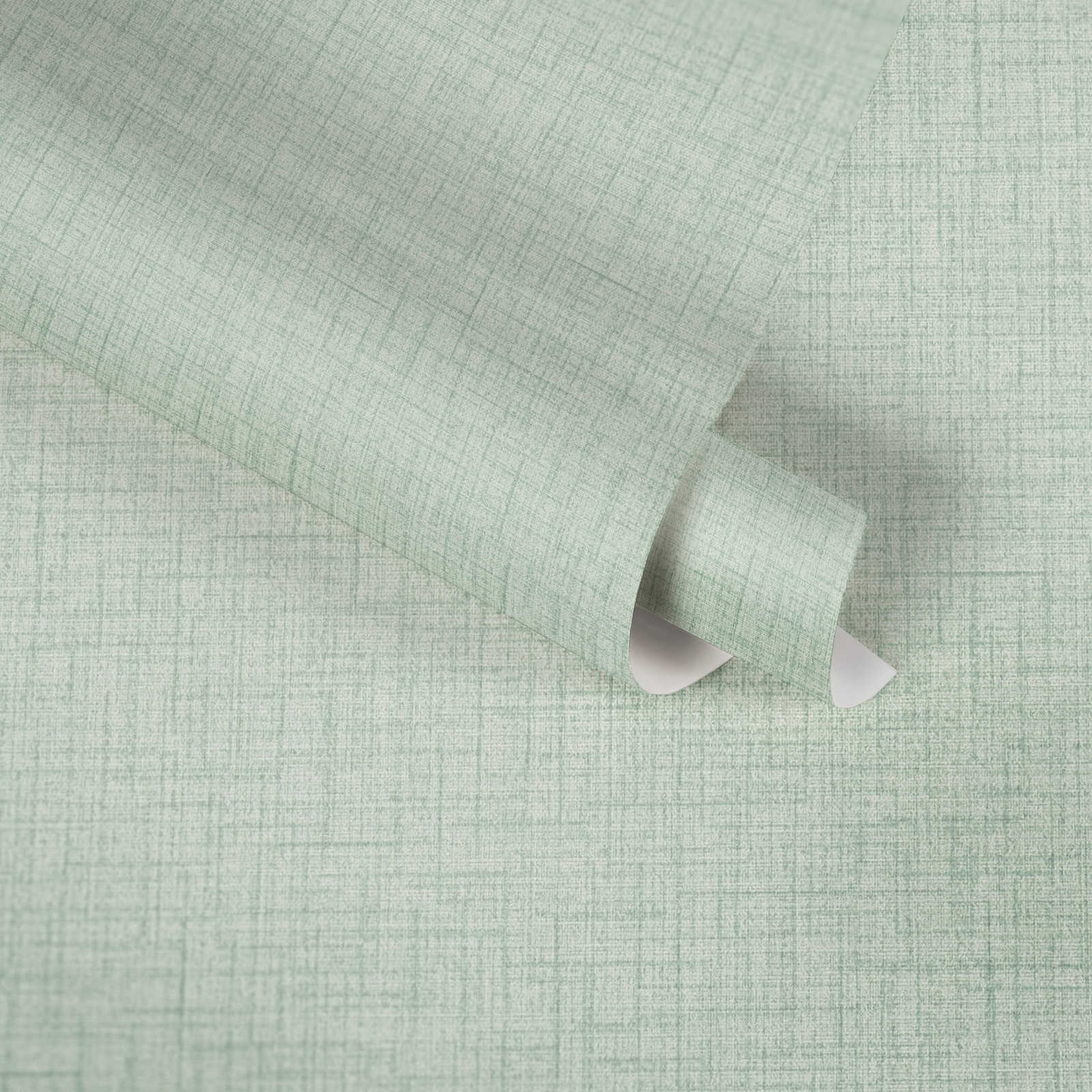             Mint green wallpaper with textile linen texture - green
        