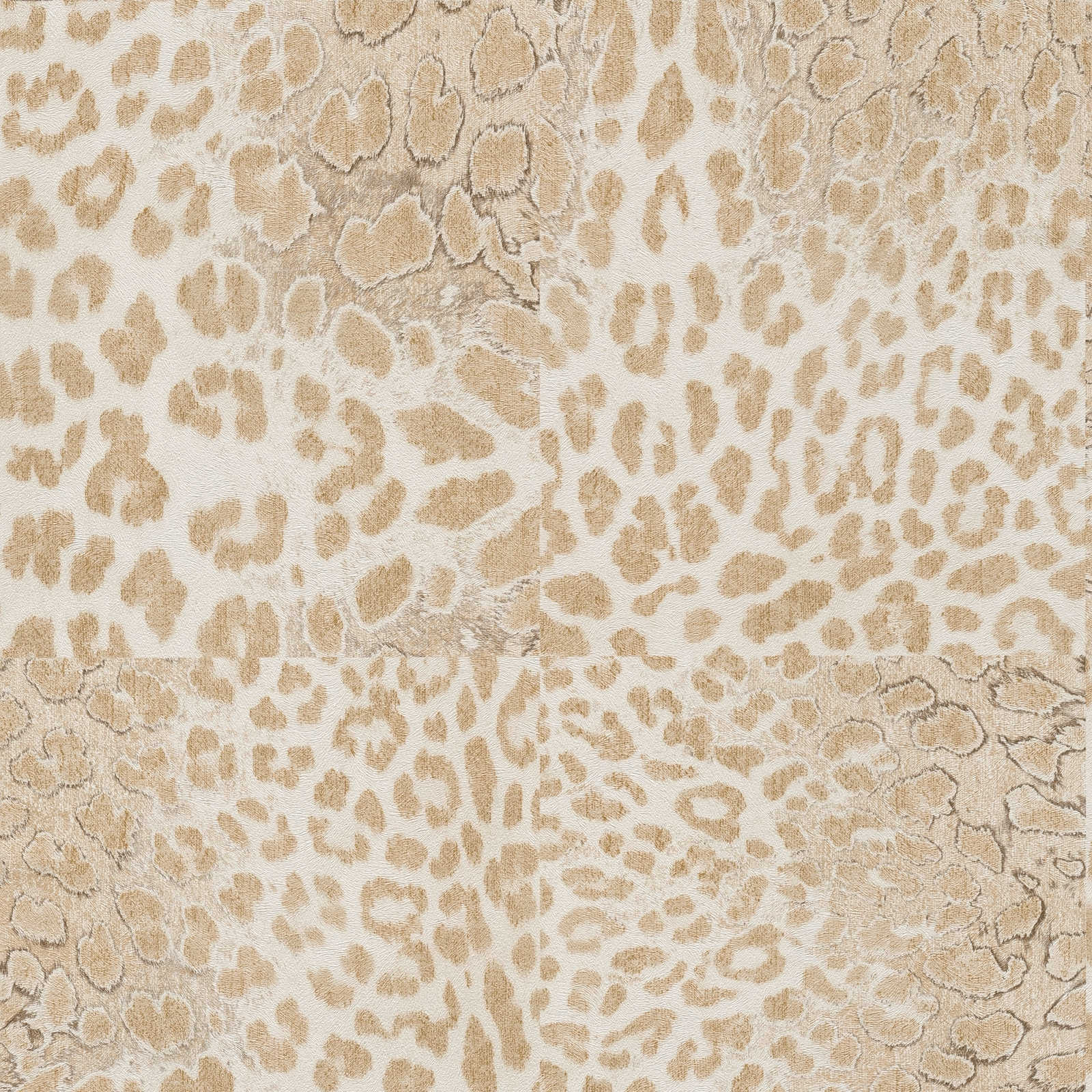         Animal print wallpaper leopard pattern - beige, metallic
    