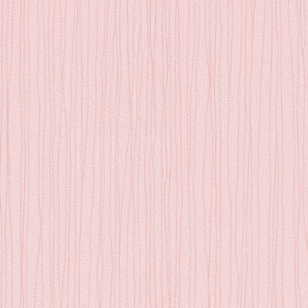             Papier peint pour chambre d'enfant fille avec structure de lignes - rose
        