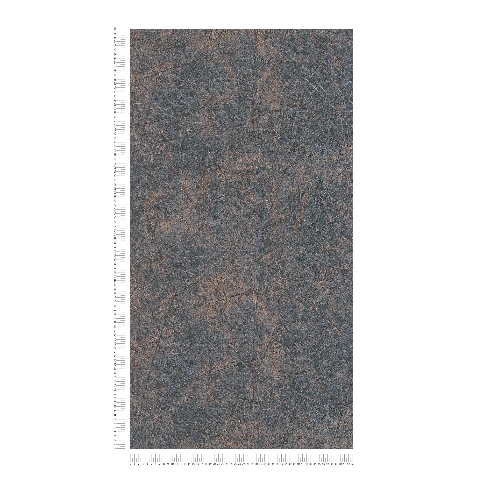             Metallic-look non-woven wallpaper with graphic line pattern - black, bronze
        