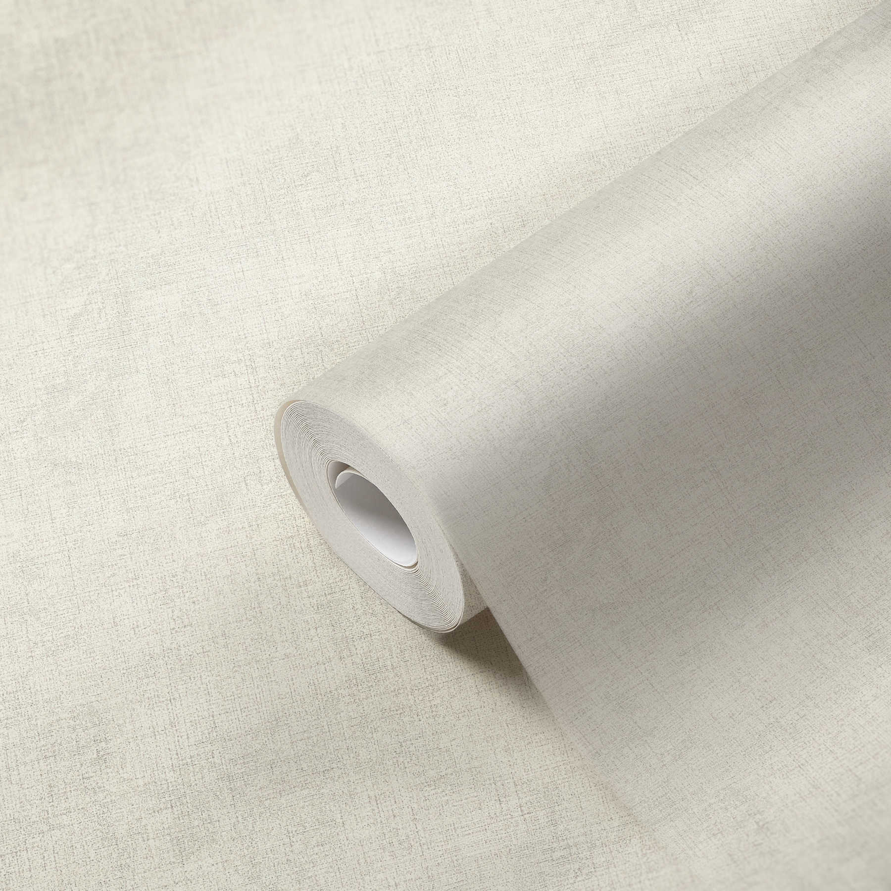             Non-woven wallpaper plain with textile look - cream
        
