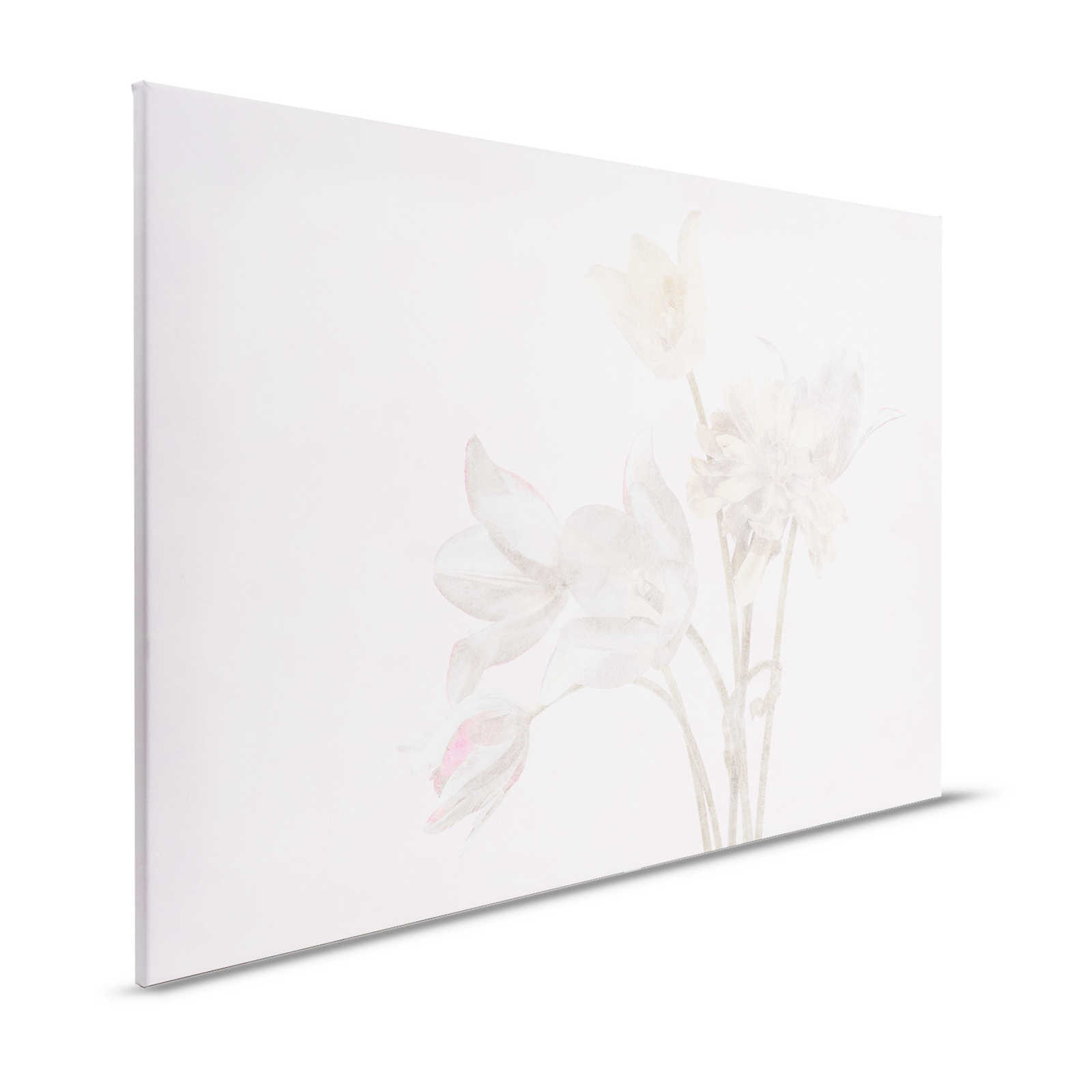 Morning Room 1 - Flowers Faded Style Canvas Painting - 1.20 m x 0.80 m
