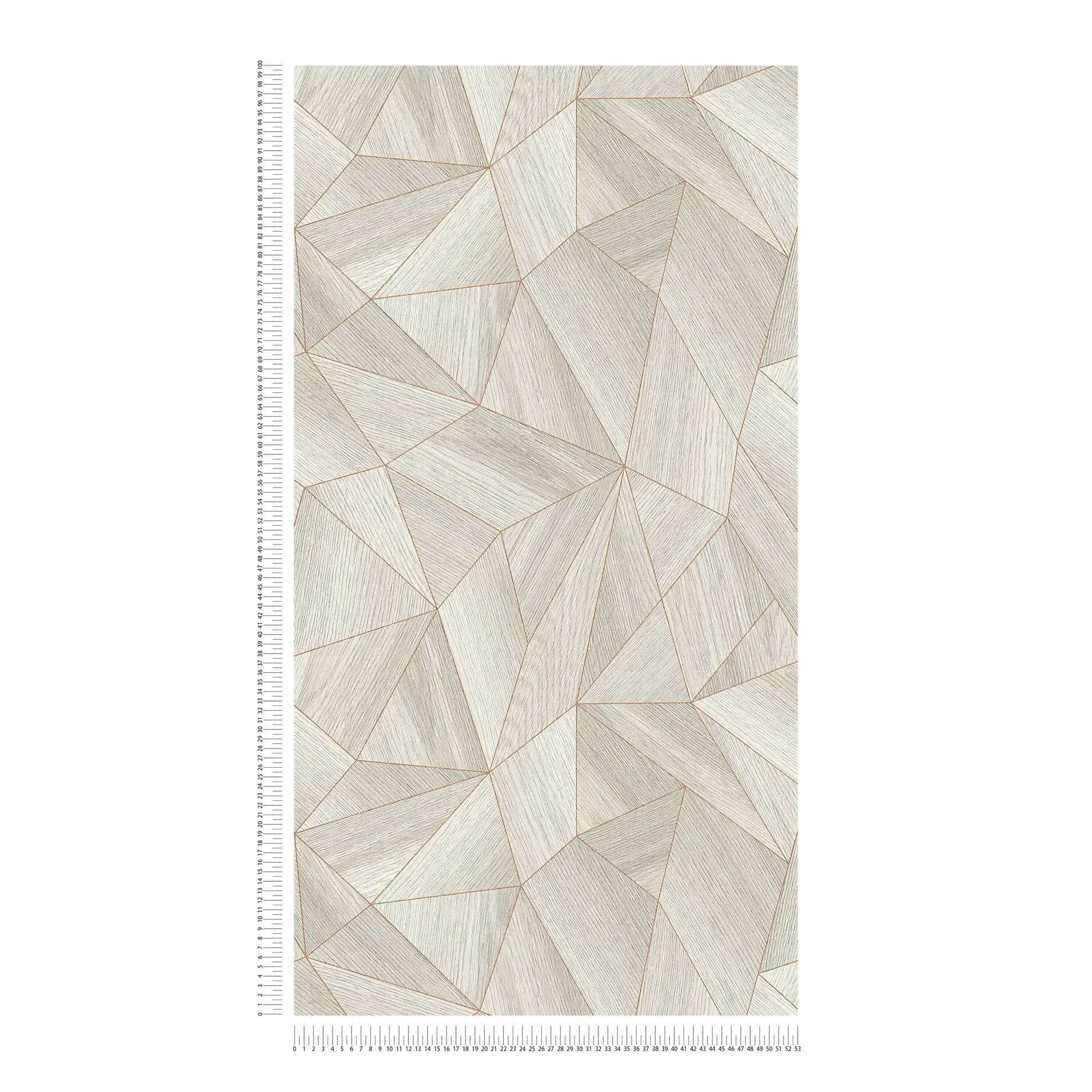             Carta da parati effetto legno dal design moderno e dall'effetto metallico - grigio, oro
        