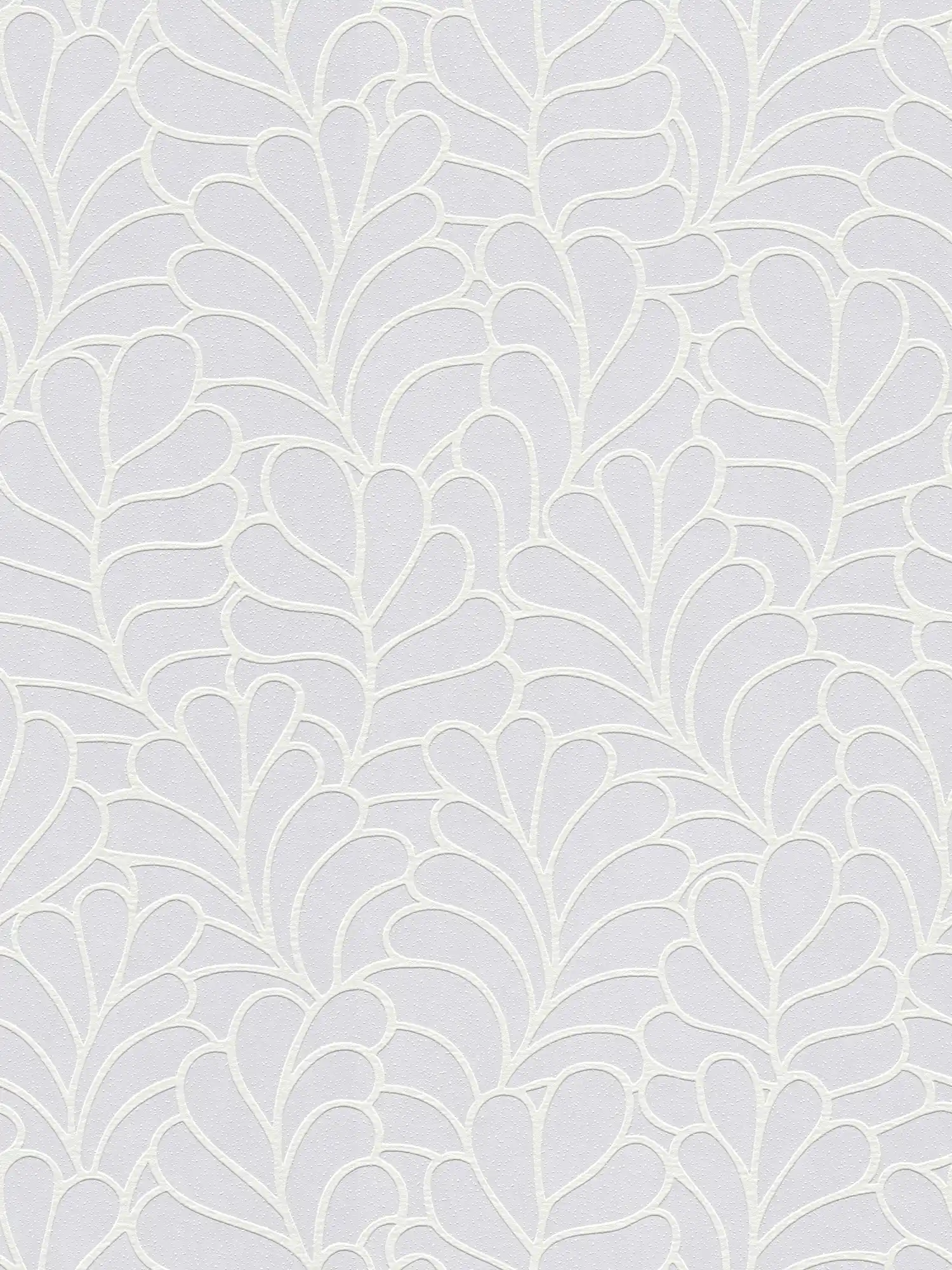 Paintable wallpaper with floral leaf pattern - Paintable
