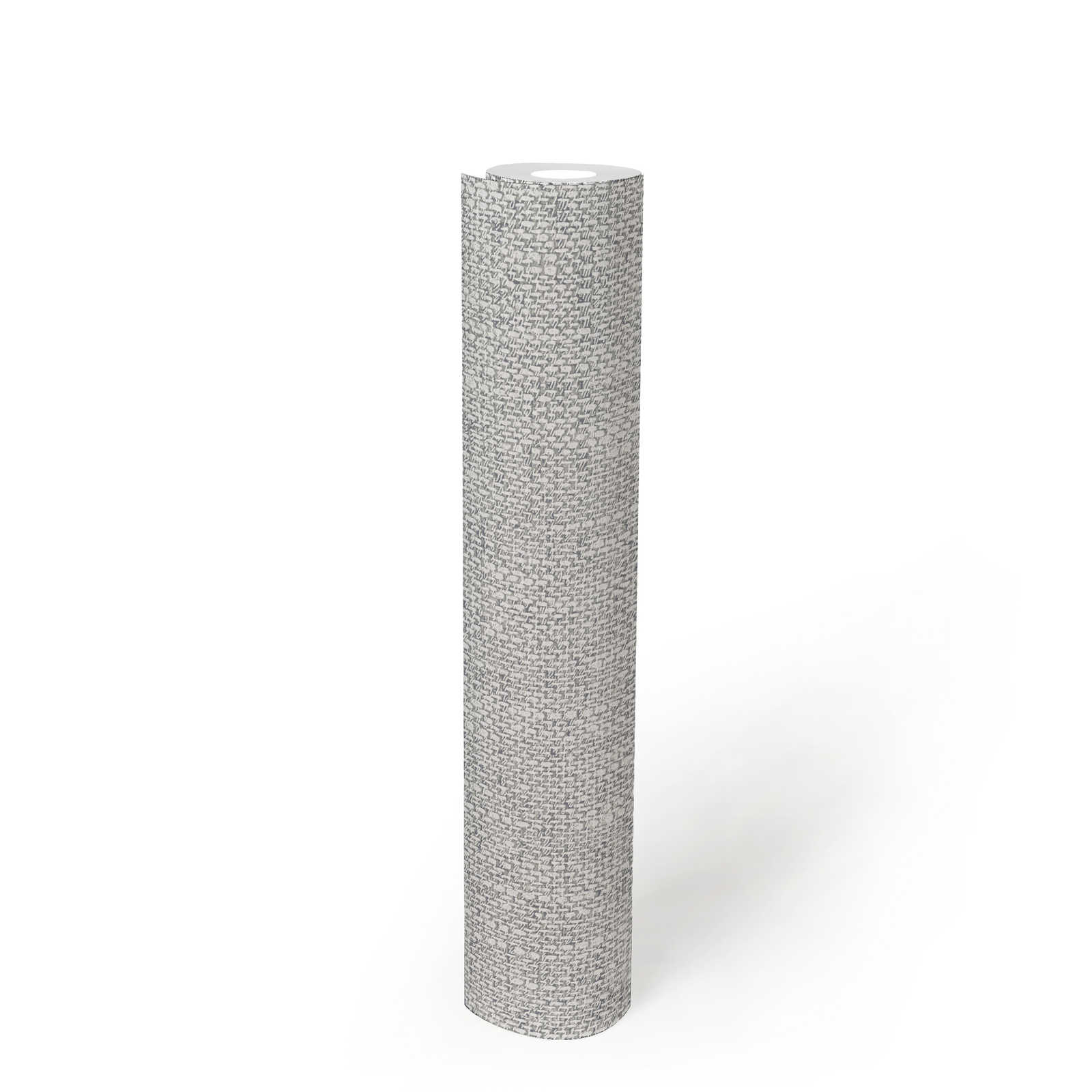             Non-woven wallpaper with realistic fabric look - grey, white
        