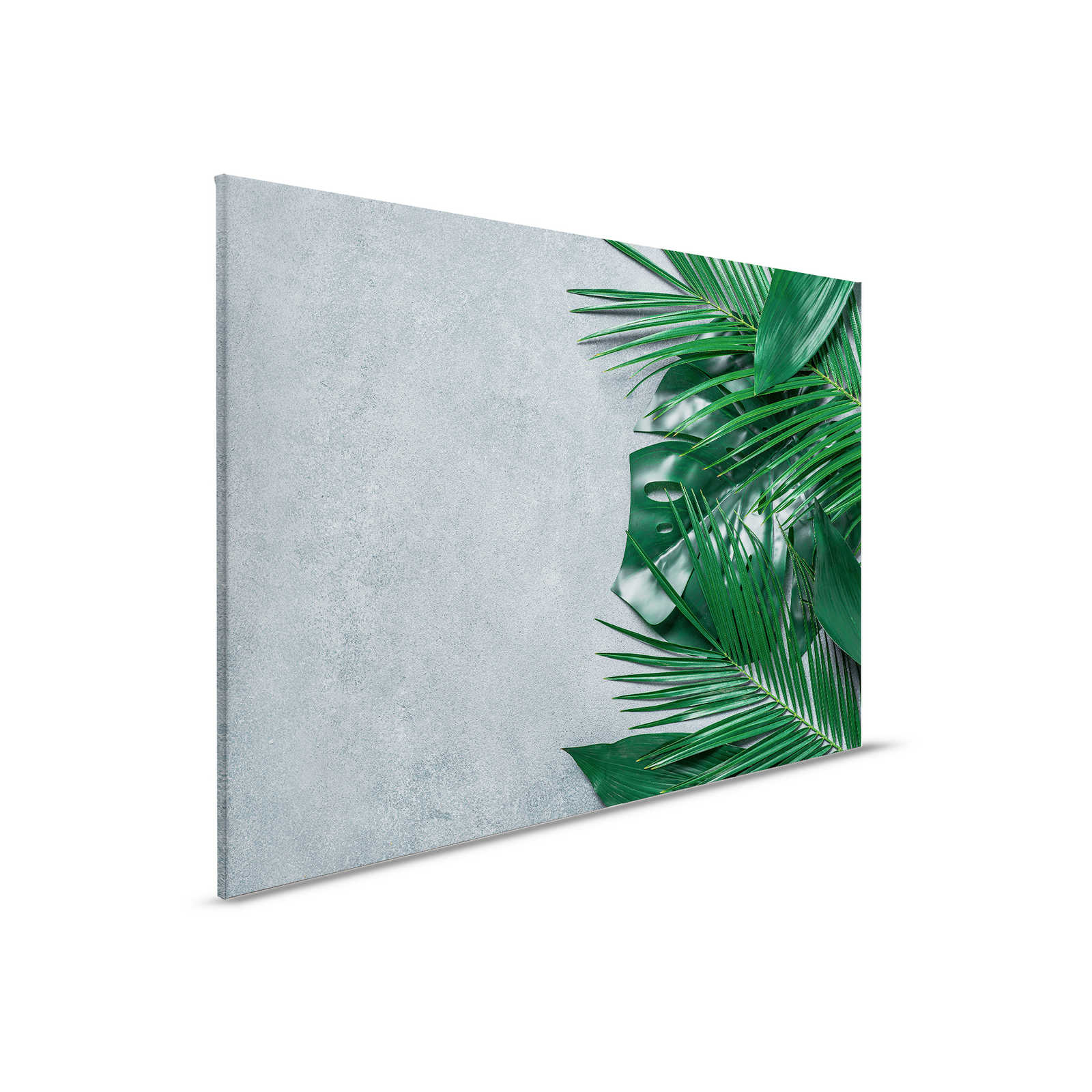         Canvas painting tropical leaves on concrete background - 0,90 m x 0,60 m
    