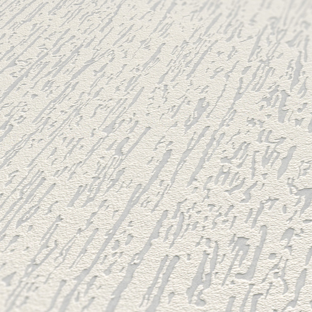             Papel pintado texturizado de aspecto rugoso con superficie de espuma 3D - blanco
        