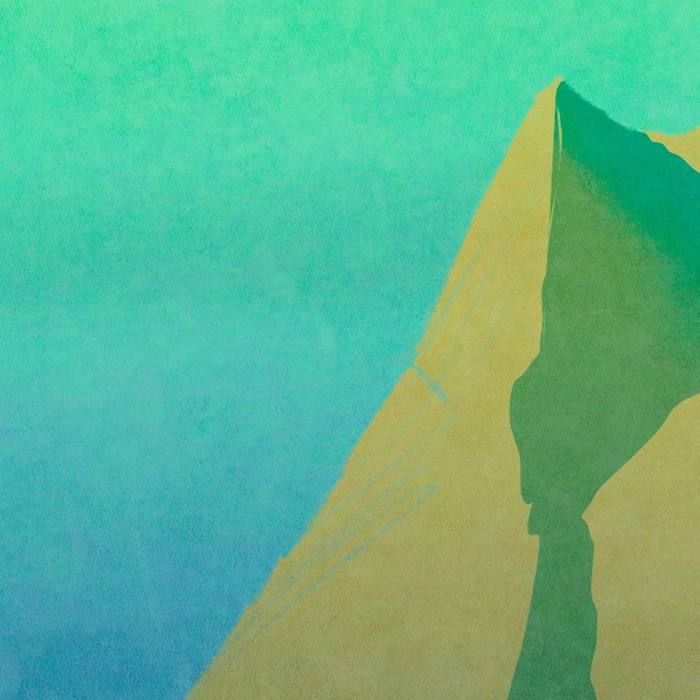             papier peint en papier panoramique »altitude 2« - Montagnes abstraites en vert avec structure de plâtre vintage - intissé premium lisse et légèrement brillant
        