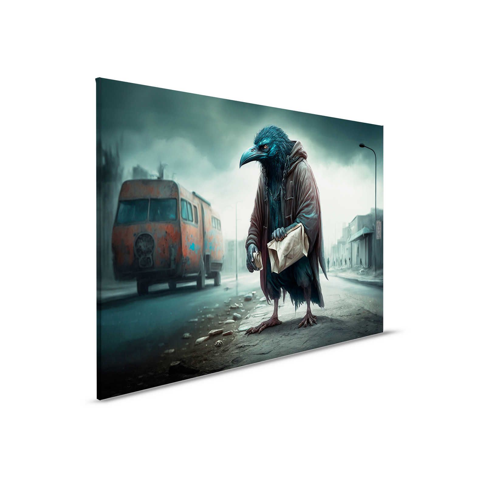 KI Canvas painting »Street Crow« - 90 cm x 60 cm
