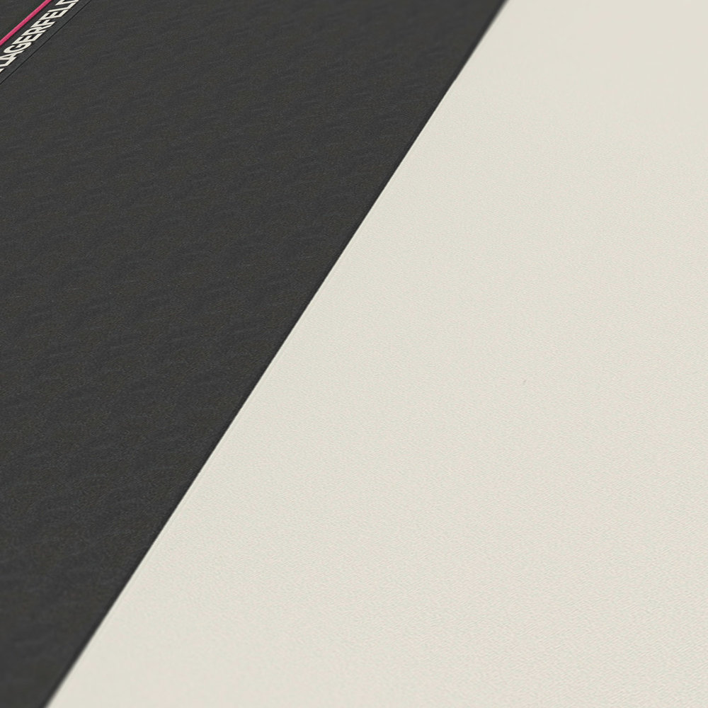             Papel pintado no tejido Karl LAGERFELD a rayas con efecto de textura - negro, blanco
        