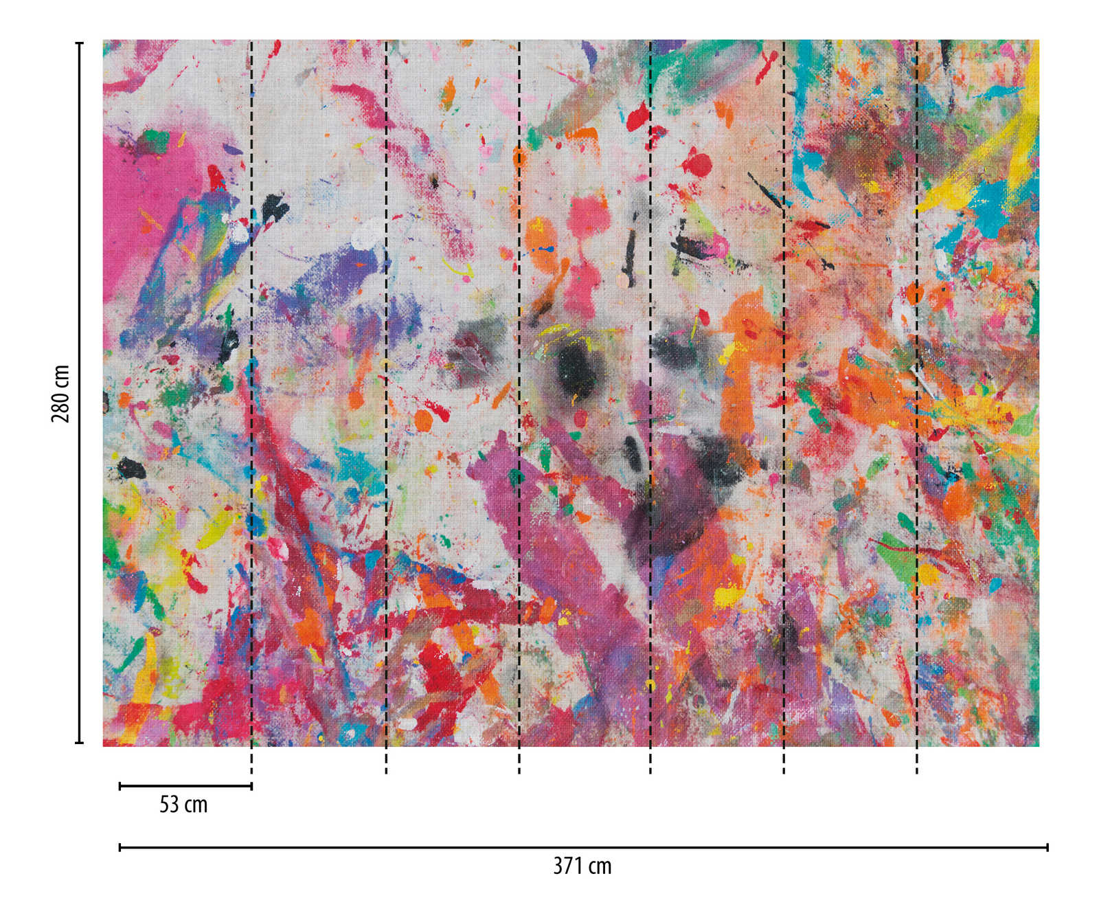             Wallpaper novelty - motif wallpaper colourful canvas, abstract design
        