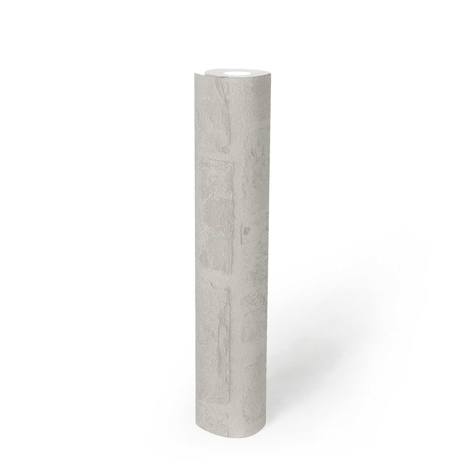             Papier peint intissé imitation pierre sans PVC - blanc, gris
        