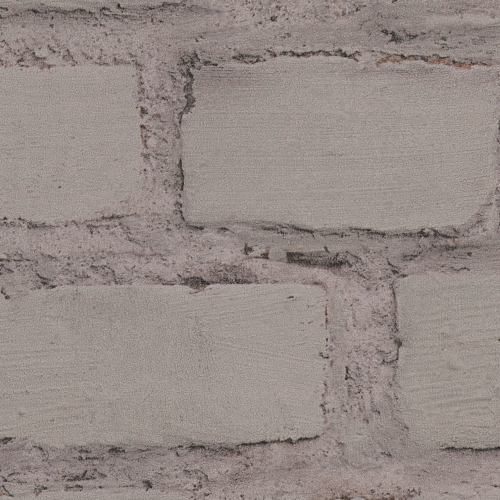             Papier peint pierre mur imitation brique - gris, taupe
        