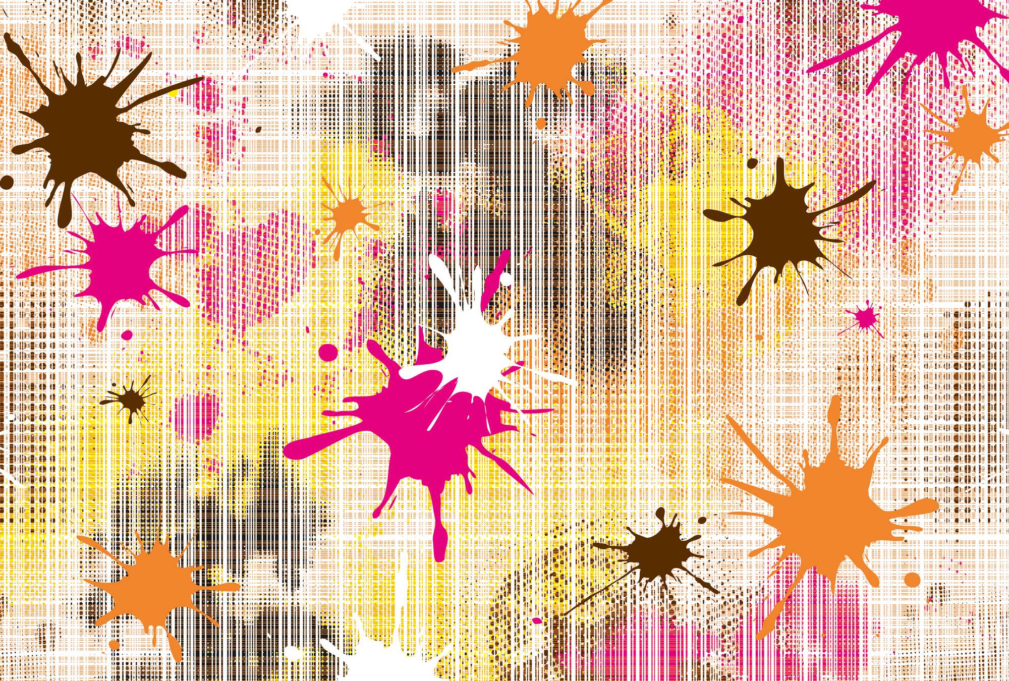             Mural gráfico con salpicaduras de pintura de colores
        