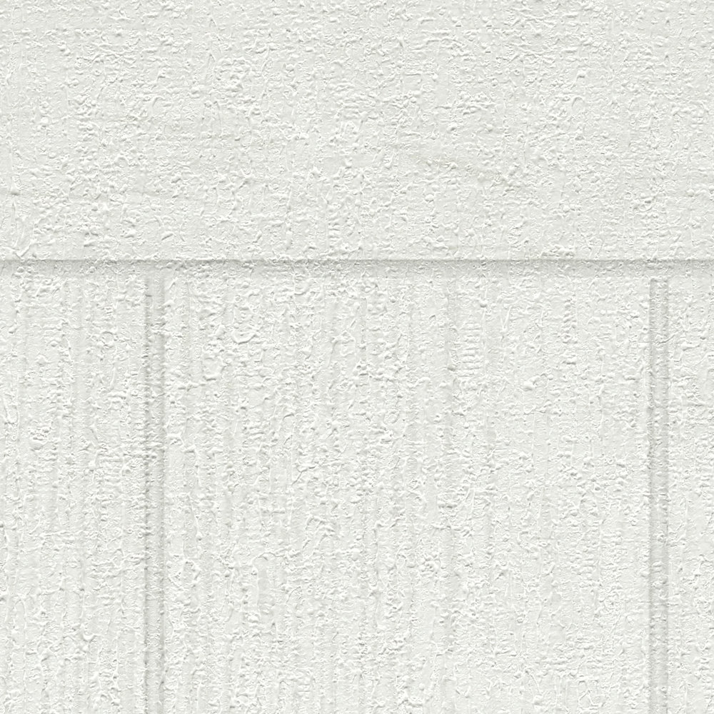             Panel mural no tejido con aspecto de viga de madera - blanco, crema
        