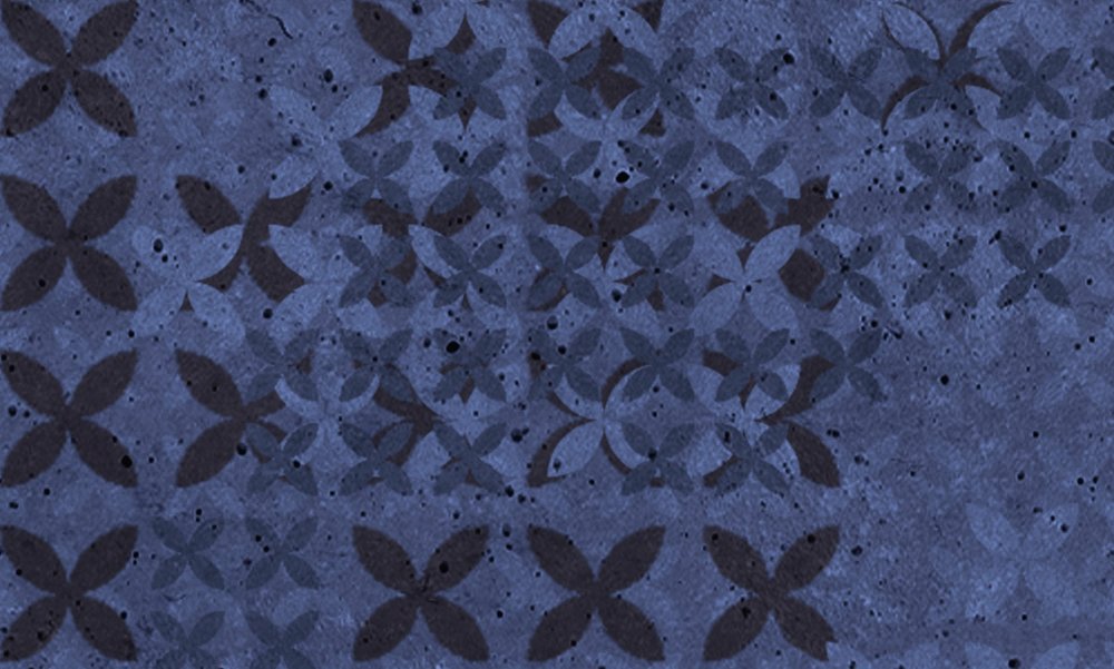             Photo wallpaper cross pattern in pixel style - blue, black
        