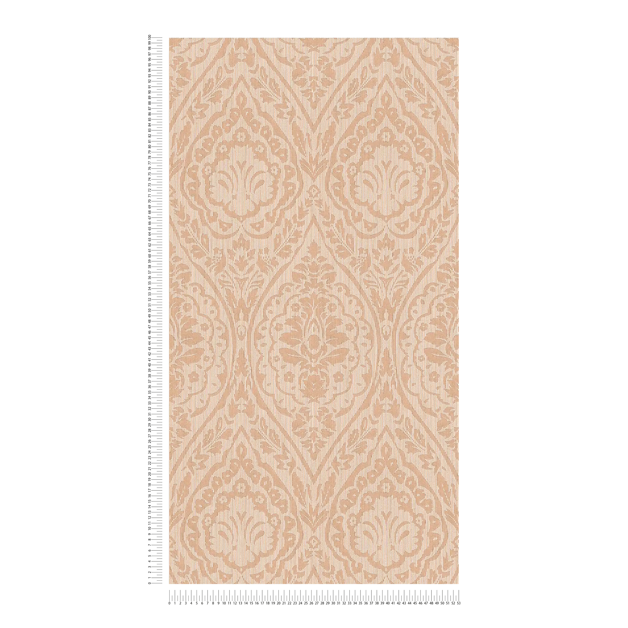             Non-woven wallpaper with ornamental pattern & structure design - beige, cream
        