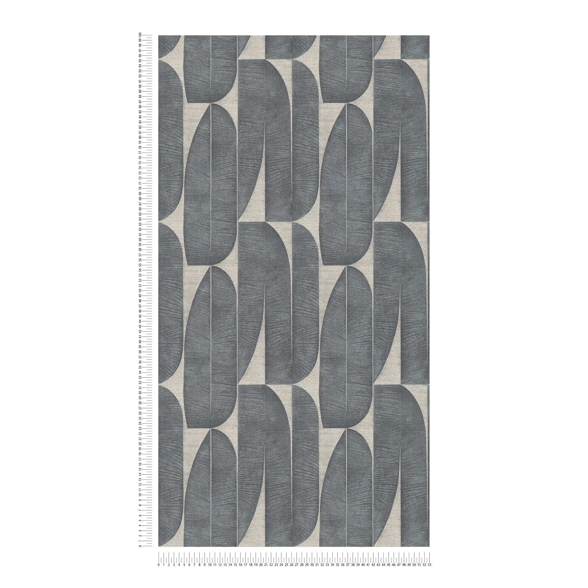             Vliesbehang met geometrisch patroon in bladlook - beige, zwart
        