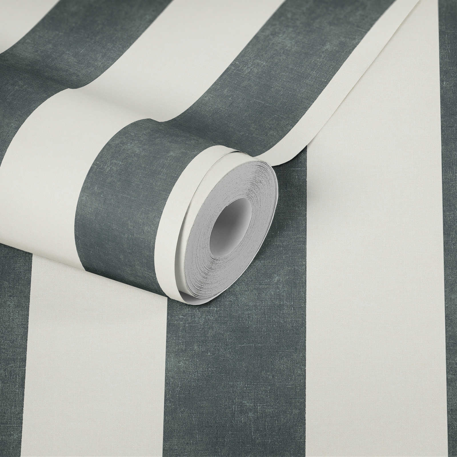             Black and white non-woven wallpaper block stripes pattern
        